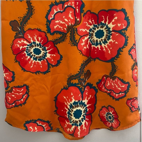Tucker for Target orange bright floral mini dress with ruffle detail XS - Picture 9 of 16